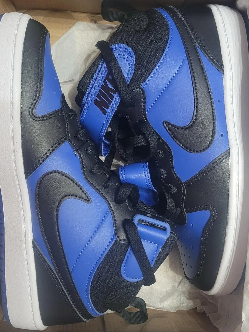 Nike Kids Black and Blue High-Top Sneakers